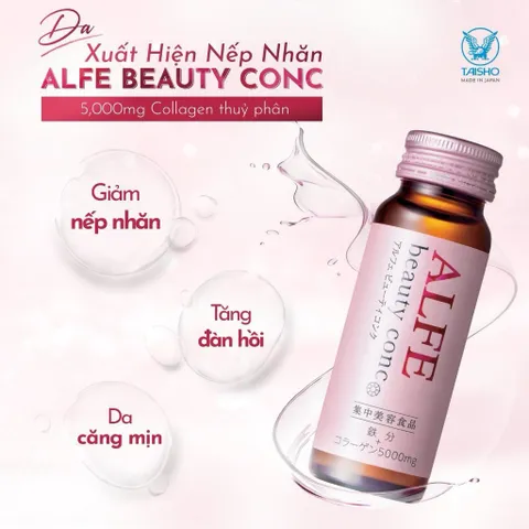 Nước uống Collagen Alfe Beauty Conc hỗ trợ da sáng mịn và chống lão hóa - Hộp 10 chai x 50ml
