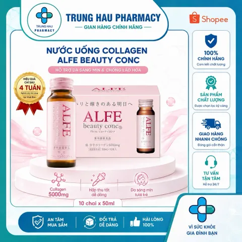 Nước uống Collagen Alfe Beauty Conc hỗ trợ da sáng mịn và chống lão hóa - Hộp 10 chai x 50ml