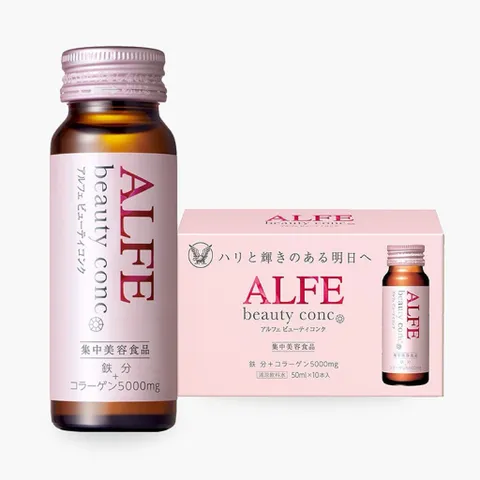 Nước uống Collagen Alfe Beauty Conc hỗ trợ da sáng mịn và chống lão hóa - Hộp 10 chai x 50ml