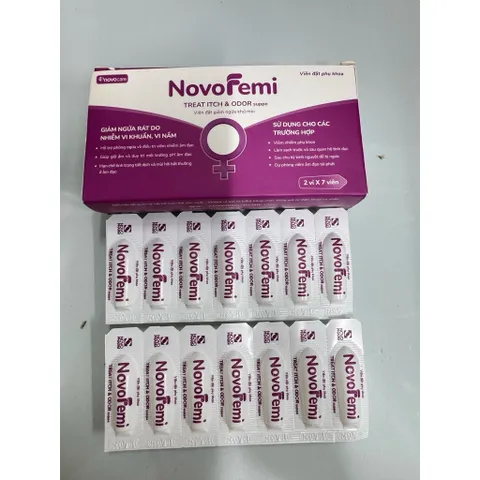 Viên đặt Novofemi Tím - làm sạch, khử mùi, giảm ngứa, khí hư, hỗ trợ dưỡng ẩm