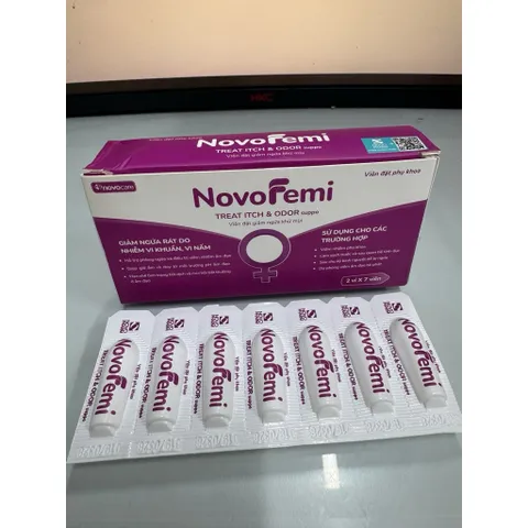 Viên đặt Novofemi Tím - làm sạch, khử mùi, giảm ngứa, khí hư, hỗ trợ dưỡng ẩm