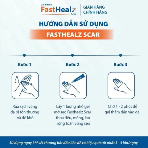 Gel mờ sẹo lồi, sẹo phì đại, sẹo bỏng, sau mổ cho mẹ và bé Fasthealz Scar 12g