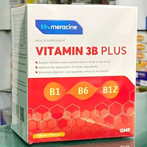 Viên uống Vitamin 3B Plus Meracine – Hỗ trợ ăn ngon, nâng cao sức khỏe (Hộp 100 viên)
