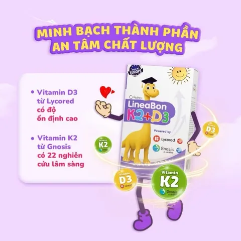 *LineaBon vitamin D3 K2 10ml - Hỗ trợ hấp thu canxi cho trẻ