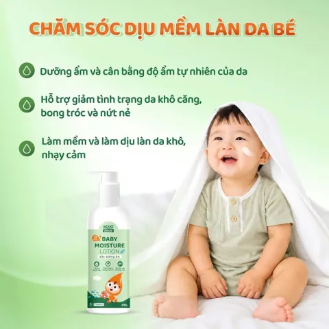 Sữa dưỡng ẩm Novopetie Baby Moisture Lotion 200g - Hỗ trợ củng cố hàng rào bảo vệ da, dưỡng ẩm cho bé