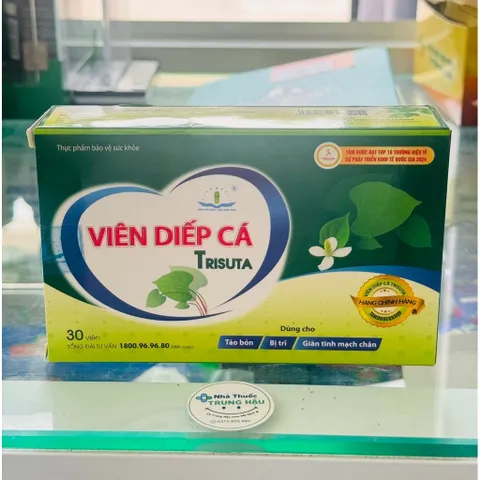 Viên uống Viên Diếp Cá Trisuta 30 viên - Dùng cho Táo bón, Chảy máu trĩ, Sa bụi trĩ, Giãn tĩnh mạch