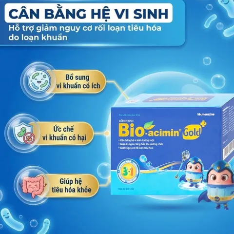 Cốm vi sinh hỗ trợ tiêu hóa Bioacimin Gold Meracine (30 gói) 850781