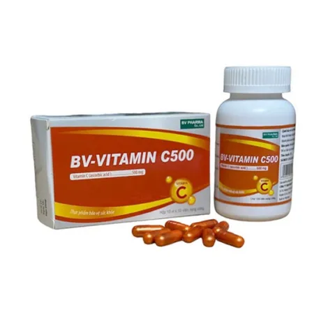 Viên uống BV VITAMIN C500 - Bổ sung vitamin C tăng cường sức đề kháng, đẹp da - Hộp 100 viên