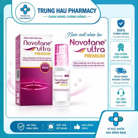 Nước mắt nhân tạo Novotane Ultra Premium 10ml hỗ trợ phục hồi mắt