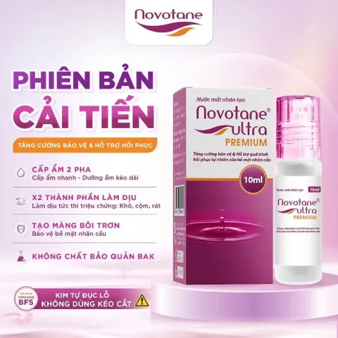 Nước mắt nhân tạo Novotane Ultra Premium 10ml hỗ trợ phục hồi mắt