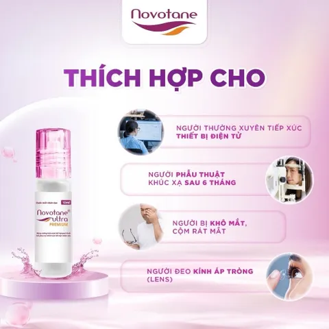 Nước mắt nhân tạo Novotane Ultra Premium 10ml hỗ trợ phục hồi mắt