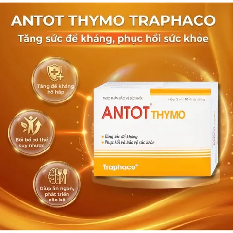 [30 ống] TPBVSK Antot Thymo Traphaco Hỗ Trợ Tăng Sức Đề Kháng Giúp Ăn Ngon Hộp 3 Vỉ x 10 Ống