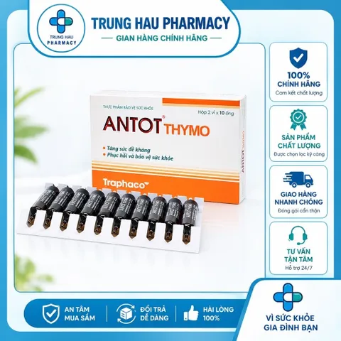 [30 ống] TPBVSK Antot Thymo Traphaco Hỗ Trợ Tăng Sức Đề Kháng Giúp Ăn Ngon Hộp 3 Vỉ x 10 Ống
