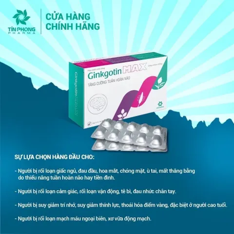 Viên uống Ginkgotin Max - Tăng Cường Tuần Hoàn Máu Não, Hỗ Trợ Tăng Cường Trí Nhớ Hộp 50 Viên