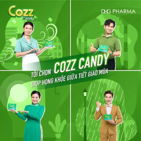 Kẹo ngậm Cozz Candy DHG - Hỗ trợ giảm ho, thông họng (Hộp 100 viên)