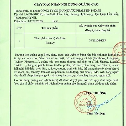 TPBVSK Esunvy Tín Phong Hỗ Trợ Giảm Bã Nhờn, Hỗ Trợ Giảm Mụn Combo Hộp 30 Viên