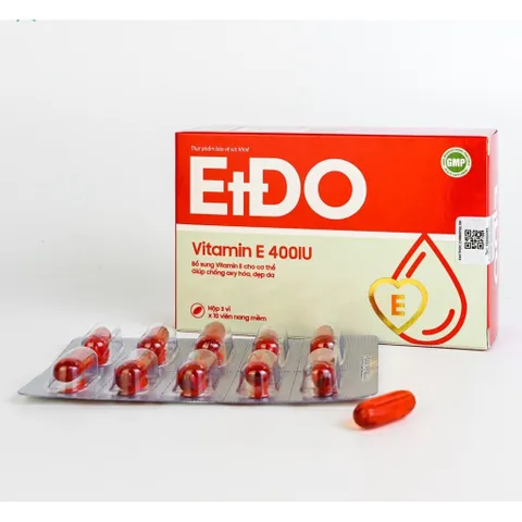 Vitamin ETDO 400IU Tín Phong hộp 30 viên - Bổ sung Vitamin E đỏ cho cơ thể, giúp chống oxy hoá, đẹp da