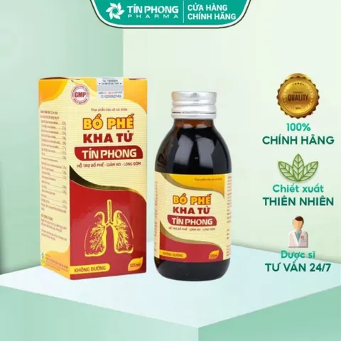 TPBVSK Bổ Phế Kha Tử Tín Phong - Hỗ Trợ Giảm Ho, Hỗ Trợ Giảm Đau Rát Họng Lọ 125ml