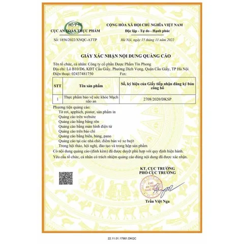 Viên uống bổ não MẠCH NÃO AN, hỗ trợ bổ huyết, hoạt huyết; giảm đau đầu, hoa mắt, chóng mặt, mất ngủ, tê bì chân tay