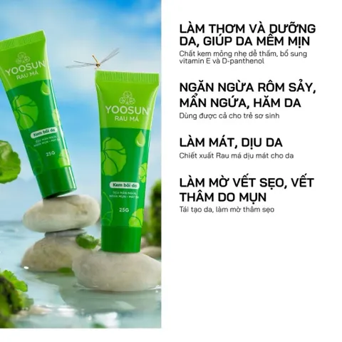 Combo chăm da thâm mụn Kem bôi da Yoosun Rau Má 25g + Kem bôi da Yoosun Nghệ 25g