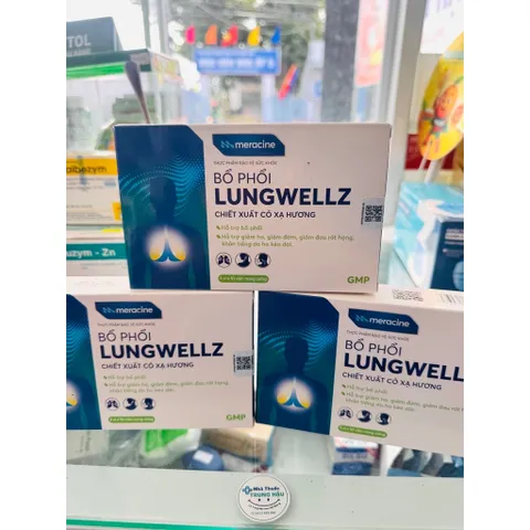 Viên uống Bổ Phổi Lungwellz Meracine - Hỗ Trợ Bổ Phổi, Giảm Ho, Giảm Đau Rát Họng,Khản Tiếng - Hộp 30 Viên