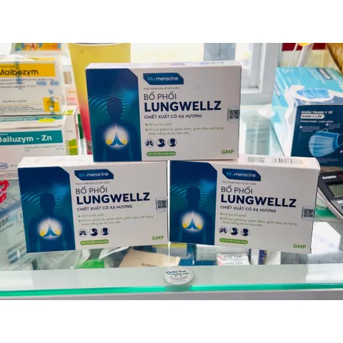 Viên uống Bổ Phổi Lungwellz Meracine - Hỗ Trợ Bổ Phổi, Giảm Ho, Giảm Đau Rát Họng,Khản Tiếng - Hộp 30 Viên