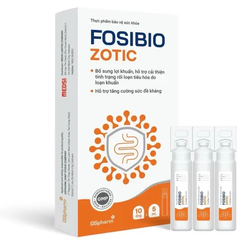 Men vi sinh  FOSIBIO ZOTIC Hộp 10 ống - Hỗ trợ tiêu hóa, tăng cường sức đề kháng, cải thiện biếng ăn