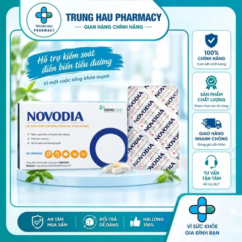 Viên uống Novodia hộp 30 viên -  Hỗ trợ giảm nguy cơ biến chứng tim mạch của đái tháo đường