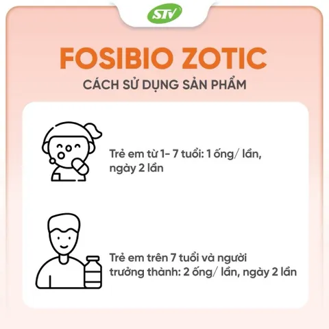 Men vi sinh  FOSIBIO ZOTIC Hộp 10 ống - Hỗ trợ tiêu hóa, tăng cường sức đề kháng, cải thiện biếng ăn