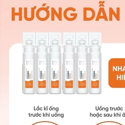 Men vi sinh  FOSIBIO ZOTIC Hộp 10 ống - Hỗ trợ tiêu hóa, tăng cường sức đề kháng, cải thiện biếng ăn