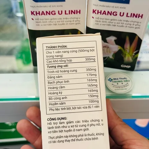 Viên uống Khang U Linh - Hỗ trợ làm giảm triệu chứng u lành tính như u xơ tử cung phụ nữ, u xơ tiền liệt tuyến nam giới