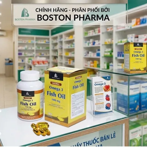 Viên uống dầu cá thiên nhiên Omega 3 Fish Oil 1100mg Boston Pharma- Lọ 100 viên