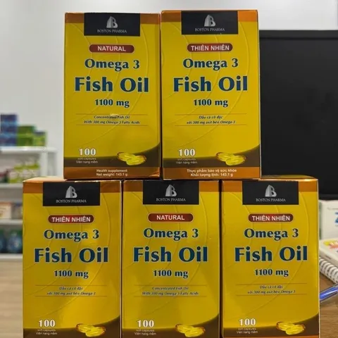 Viên uống dầu cá thiên nhiên Omega 3 Fish Oil 1100mg Boston Pharma- Lọ 100 viên