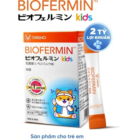 Men vi sinh Biofermin Kids cho trẻ từ 1-12 tuổi - Hộp 30 gói