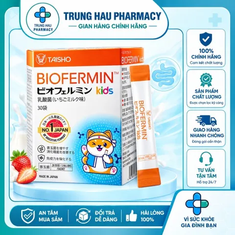 Men vi sinh Biofermin Kids cho trẻ từ 1-12 tuổi - Hộp 30 gói