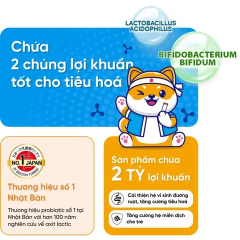 Men vi sinh Biofermin Kids cho trẻ từ 1-12 tuổi - Hộp 30 gói