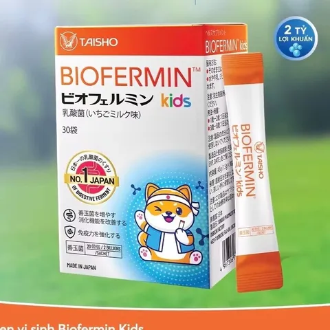 Men vi sinh Biofermin Kids cho trẻ từ 1-12 tuổi - Hộp 30 gói