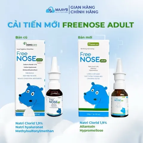 Xịt mũi Novocare Freenose nước muối ưu trương giảm ngạt mũi, chảy nước mũi 20ml