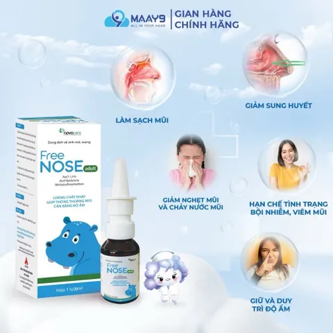 Xịt mũi Novocare Freenose nước muối ưu trương giảm ngạt mũi, chảy nước mũi 20ml