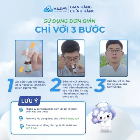 Xịt mũi Novocare Freenose nước muối ưu trương giảm ngạt mũi, chảy nước mũi 20ml