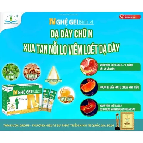 Nghệ Gel Bình Vị Tâm Dược chữ N hộp 30 gói - Hỗ trợ giảm viêm loét dạ dày tá tràng