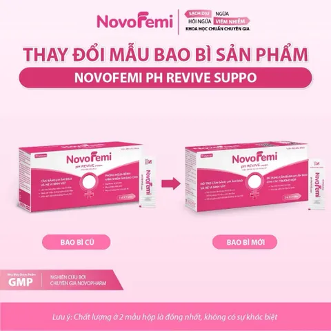 [Che Tên] Viên đặt Novofemi Hồng - Viên đặt phục hồi, cân bằng PH, bổ sung men, dưỡng ẩm, hạn chế tái nhiễm