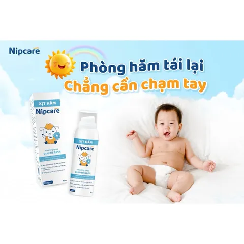 Xịt hăm Nipcare 80ml - Vệ sinh khi thay tã bỉm, ngừa hăm tả dạng phun sương