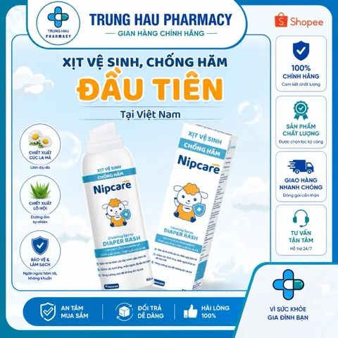 Xịt hăm Nipcare 80ml - Vệ sinh khi thay tã bỉm, ngừa hăm tả dạng phun sương