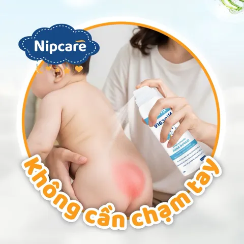Xịt hăm Nipcare 80ml - Vệ sinh khi thay tã bỉm, ngừa hăm tả dạng phun sương
