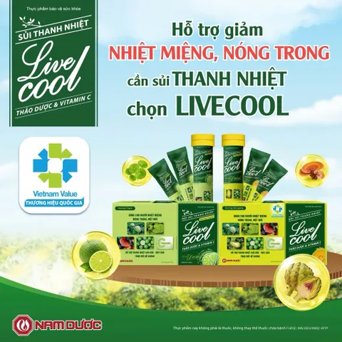 Bột sủi Nam Dược LiveCool hỗ trợ thanh nhiệt, mát gan (Hộp 10 gói x 7g)