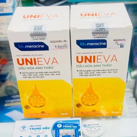 TPBVSK UniEva bổ sung 1000mg Tinh dầu hoa anh thảo hỗ trợ giảm các biểu hiện của thời kỳ tiền mãn kinh lọ 60 viên