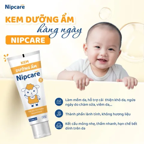 Kem dưỡng ẩm Nipcare - Hỗ trợ dưỡng ẩm cho bé da khô do các vấn đề về chàm sữa, viêm da cơ địa