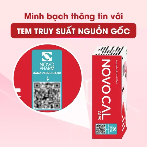 Viên uống Canxi Novocal Caps - Bổ sung canxi, mangie, d3k2 hỗ trợ xương cơ chắc khoẻ