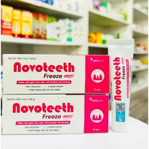 Gel bôi răng miệng Novoteeth Freeze - Hỗ trợ lành vế thương, giảm đau nhiệt miêng, tay chân miệng cho trẻ từ 2tháng tuổi